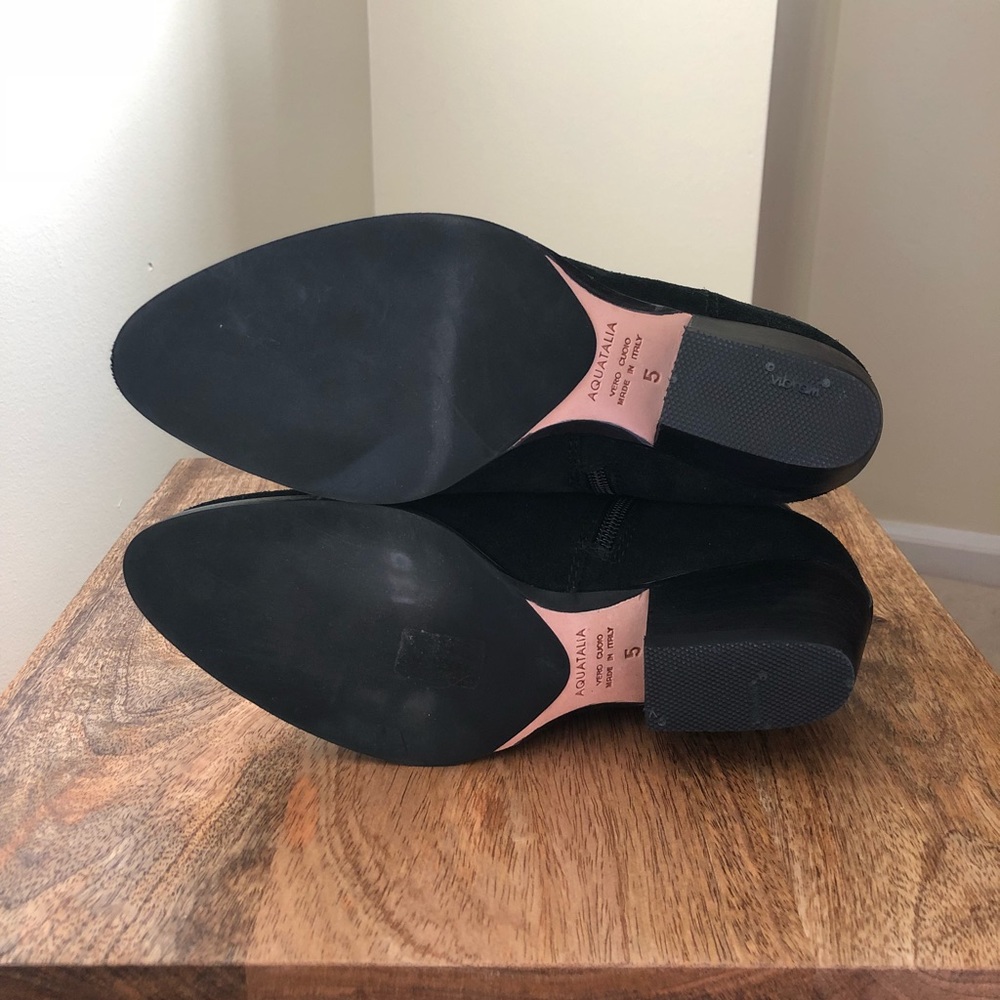 NWOB Aquatalia black leather buckle strap booties - Picture 7 of 8